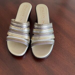 Italian Shoemakers Metallic Strappy Sandal size 8